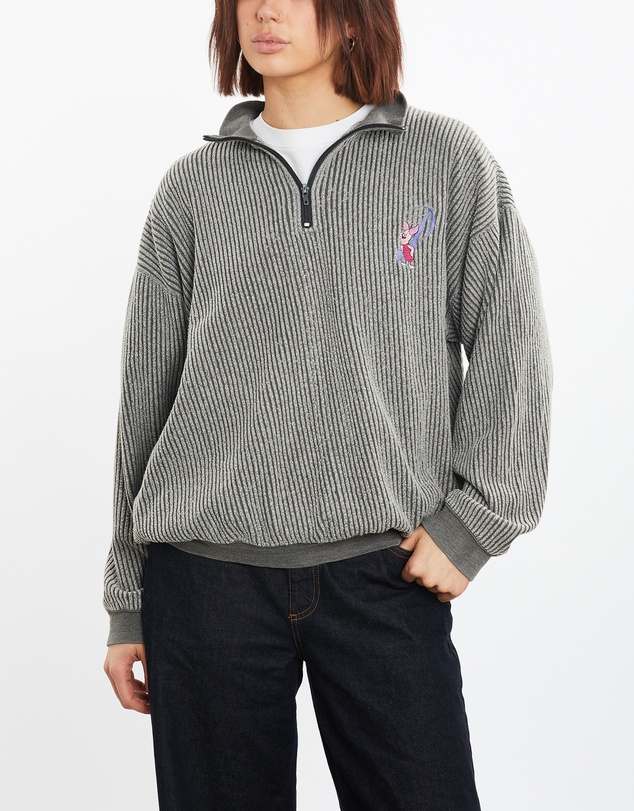 Vintage by The Real Deal - Pre Loved - 90s Disney Winnie The Pooh Piglet Quarter Zip Sweatshirt