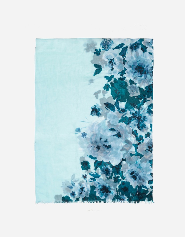 Ozwear Connection Uggs - 100% Australian Wool Print Scarf Sky Blue Flora