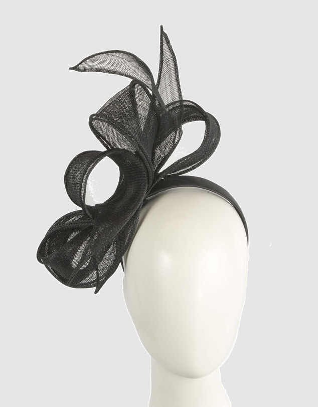 Max Alexander - Black Sinamay Bow Racing Fascinator