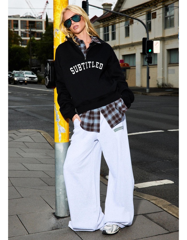Subtitled - NYC Wide Leg Embroidered Pants
