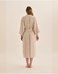 Gingerlilly - Sunny Natural Stripe Linen Robe