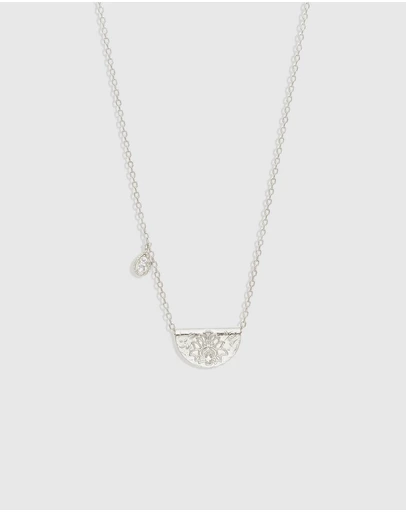 By Charlotte - Lotus Birthstone Necklace - June