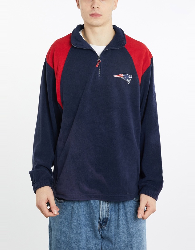 Vintage by The Real Deal - Pre Loved - Vintage NFL New England Patriots Quarter Zip Fleece Sweatshirt