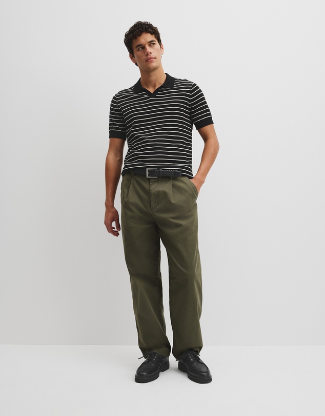 Country Road - Australian Cotton Silk Stripe Knit Polo