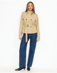 Dazie - Sloane Funnel Neck Cropped Trench