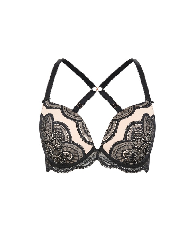 City Chic - Plus size Ophelia Push Up Bra - black
