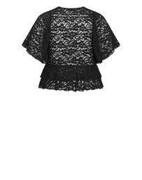 City Chic - Plus size Lily Lace Top - black