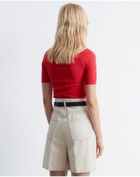 & Other Stories - Rib-Knit Off-Shoulder Top