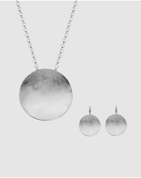 Elli Jewelry - Jewelry Set Basic Geo Circle Brushed 925 Sterling Silver