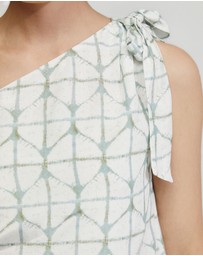 Oxford - Sandy Printed Tie Up Top