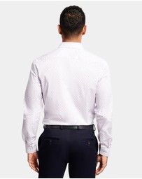 Brooksfield - Two-Tone Print Reg Fit Business Shirt