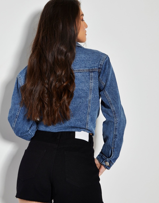 Glamorous - High Waisted Black Denim Shorts