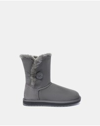EVERAU - Australian Shepherd Ugg Short Button Sheepskin Upper UGG Boots