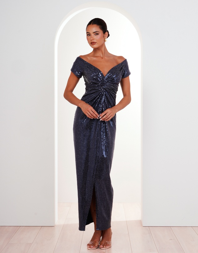 Pilgrim - Raven Off Shoulder Twist Gown