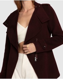 Belle & Bloom - Bad Girl Wool Blend Moto Coat