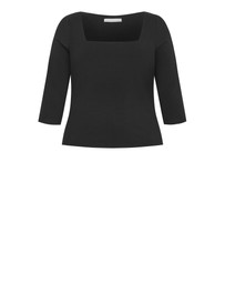 City Chic - Plus sizeAnny Square Neck Top - black