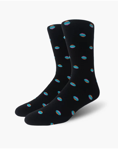 Swanky Socks - Black Retro Polka Dots