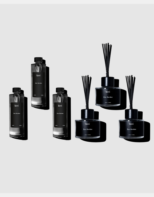Kirri by Scent Australia Home - Zen Garden Reed Diffuser 100ml Trio + Zen Garden Reed Refill 100ml Trio