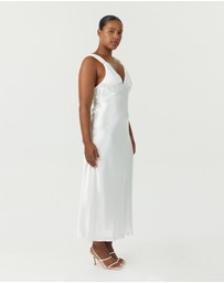 Third Form - Satin Gather Bra Bias Slip Dress