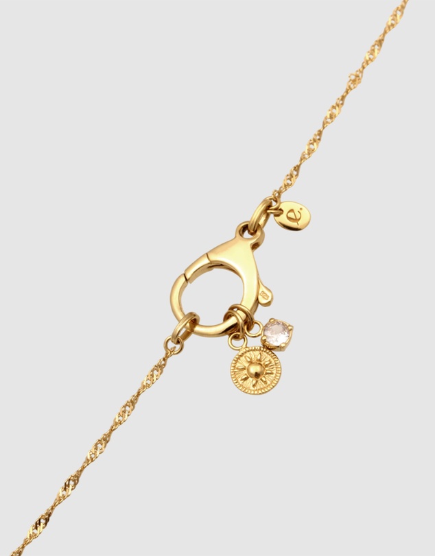 Elli Jewelry - Necklace Women Sun Zirconia White 925 Sterling Silver Gold Plated