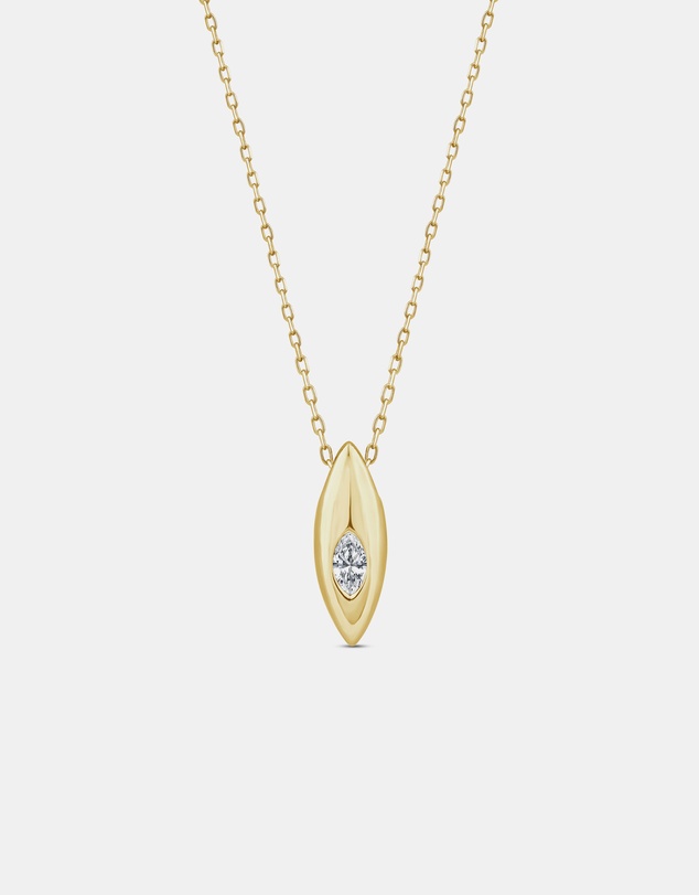 Zoe Olivia - 9K Gold Marquise Lab Grown Diamond Neckalce