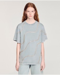Sandro - Strass Wave Tee Shirt