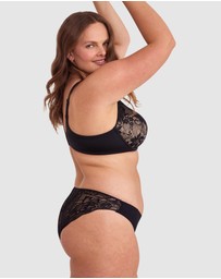 Bras N Things - Body Bliss Full Lace Curvy Balconette Bra - Black