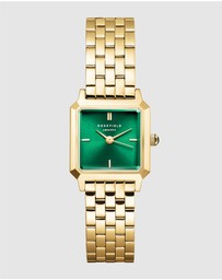 Rosefield - The Boxelle Emerald Gold-Tone Bracelet Watch