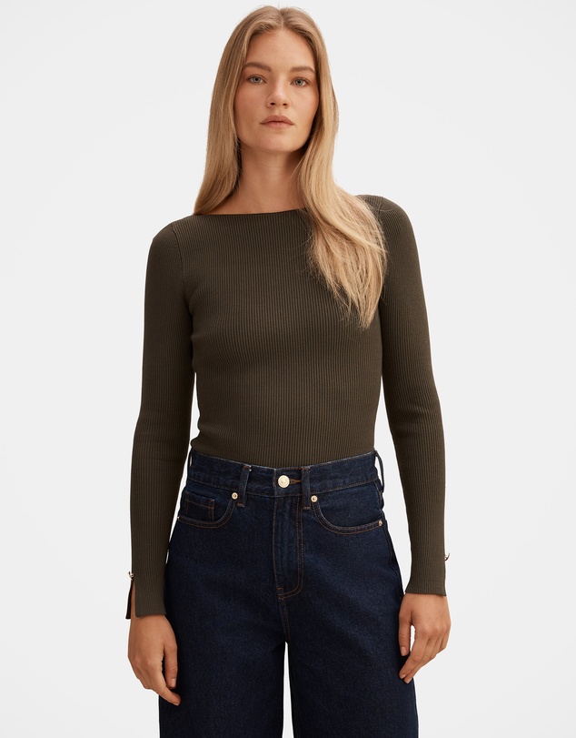Forever New - Alaia Knitted Ribbed Top