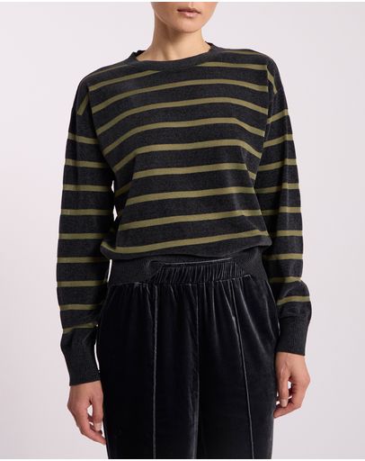 Charcoal & Olio Stripe