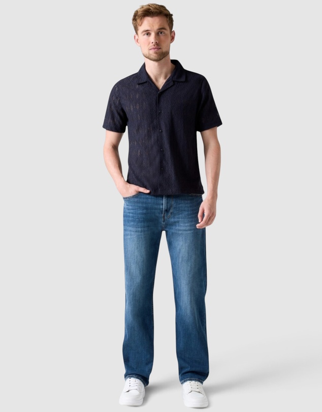 GUESS - Short Sleeve Crochet Resort Shirt