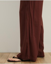 Atmos&Here Curvy - Tenley Wide Leg Drawstring Linen Blend Pants