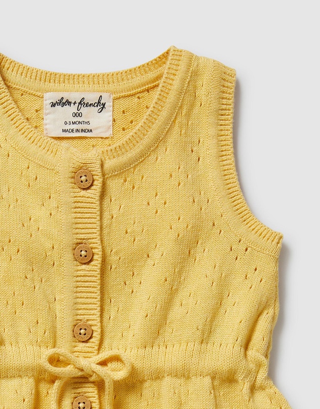 Wilson & Frenchy - Organic Knitted Tie Bodysuit - Babies
