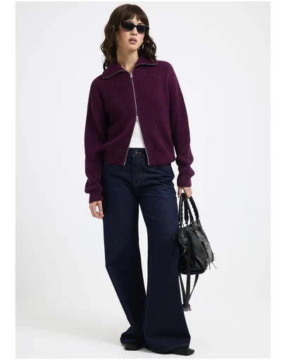 Subtitled - Ellie Double End Zip Longline Cardigan