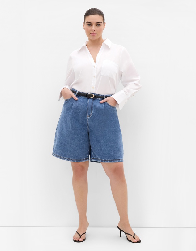City Chic - Plus size Tessa Tailored Denim Jort - light wash