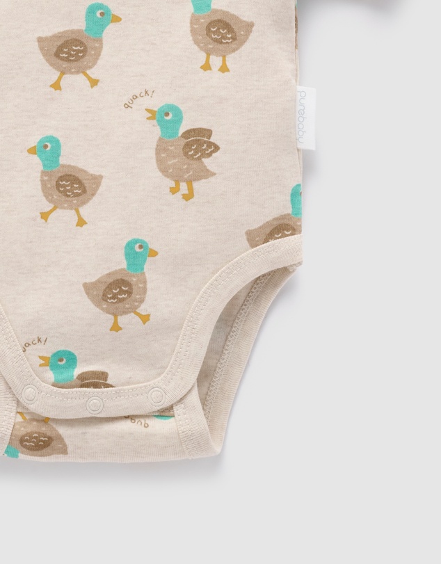 Purebaby - Rib S/Slv Bodysuit-Babies