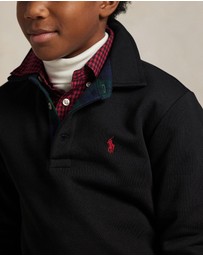 Polo Ralph Lauren - Plaid-Trim Fleece Polo-Collar Sweatshirt - ICONIC EXCLUSIVE - Teens
