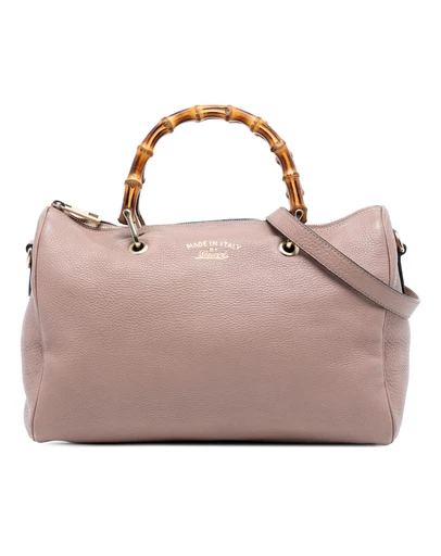 Pre-Loved by Azura Reborn - Pre-Loved Medium Calfskin Bamboo Shopper Boston Bag