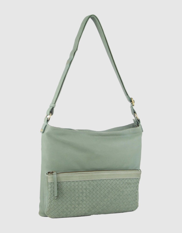 Pierre Cardin - Woven Leather Flap Cross-Body Bag