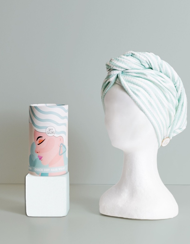 Sky Gazer - Quick Dry Hair Wrap- Duck Egg