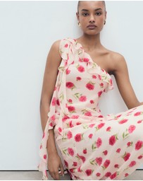 M.N.G - Rose Floral Ruffled Dress