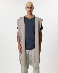 Surrounded By Ghosts - The Natrolite Hooded Rib Knit Sleeveless Cardigan