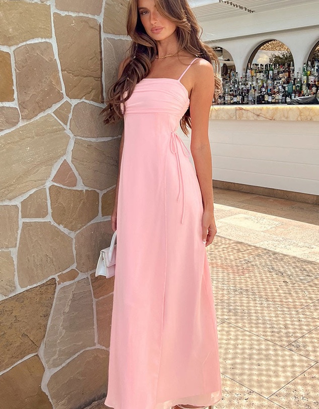 Beginning Boutique - Flossie Pink Maxi Sleeveless Dress