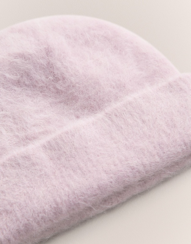 Trenery - Brushed Alpaca Beanie in Light Blush