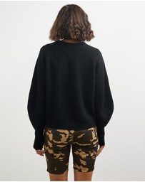 Lindsay Nicholas New York - Sculptured Sleeve Crew Neck