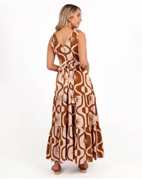 Petal & Pup - Zora Maxi Dress - Tan Print