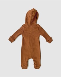 WITH LOVE FOR KIDS - Basics Thick Ribbed Hooded All In One - Babies