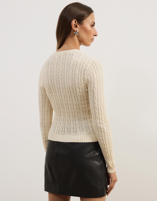 Atmos&Here - Tessa Crewneck Cable Knit Sweater