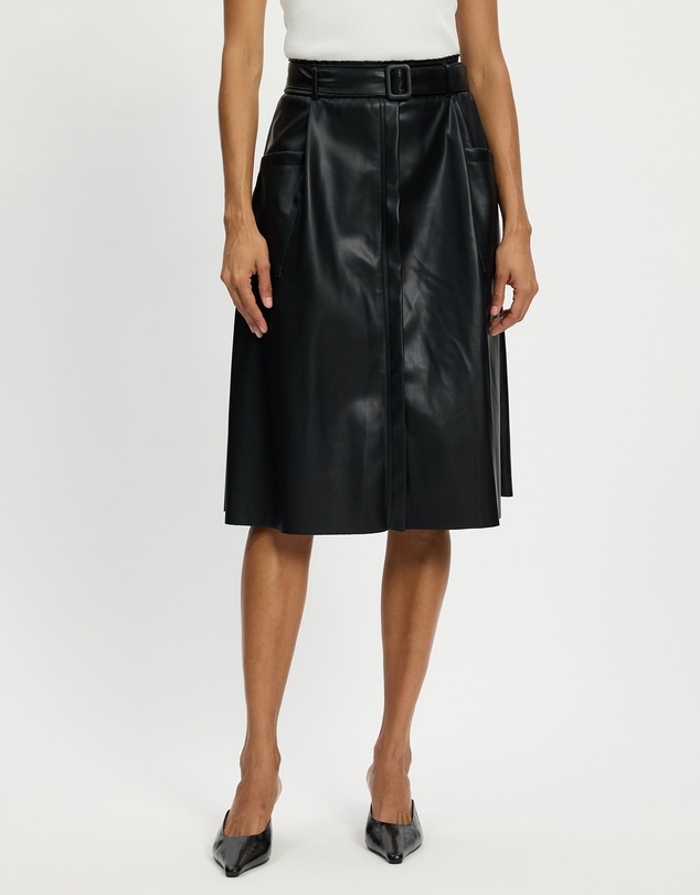 Mossée - Lily A Line Leather Skirt