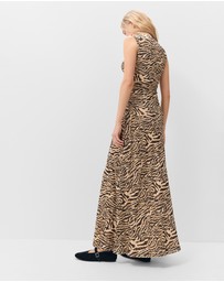 UNISON - Ruched Mesh Maxi Dress